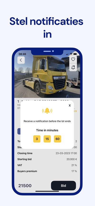 A white-label auction app running on a phone, in the auction house’s own branding