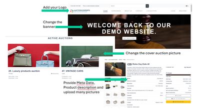 A customer auction website styled to their own brand