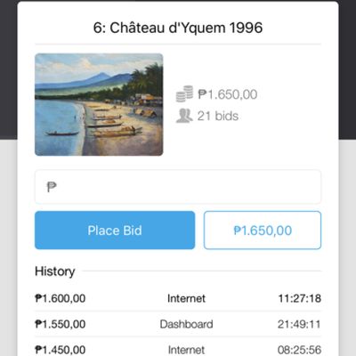 The León Gallery website, built on the Auction-Experts platform